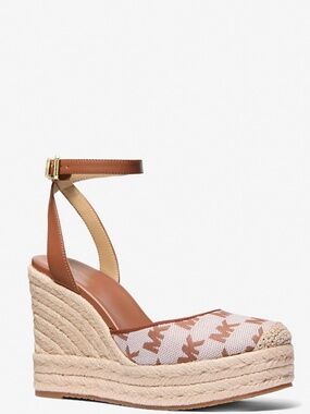 New Michael Kors Luggage Wedge Espadrille